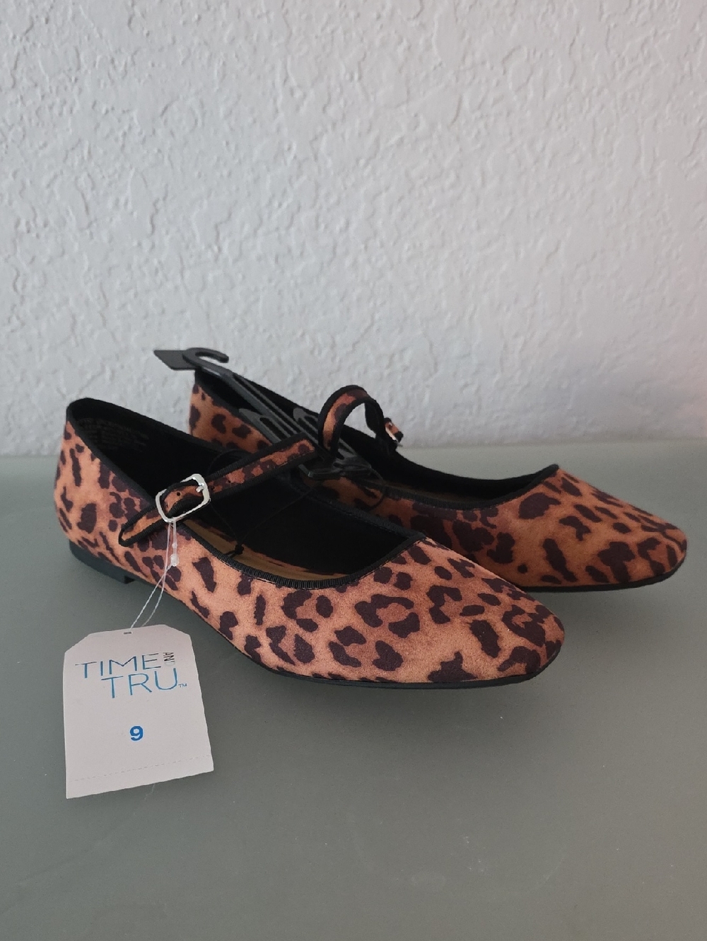 Time and Tru Leopard Print Mary Jane Flats - Tan & Brown Multiple Sizes